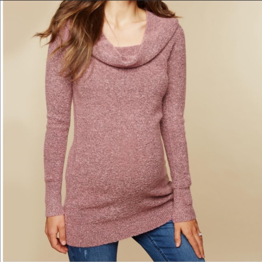 💛SALE Motherhood Maternity Cowl Neck Fuzzy Sweate